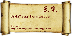 Brázay Henrietta névjegykártya